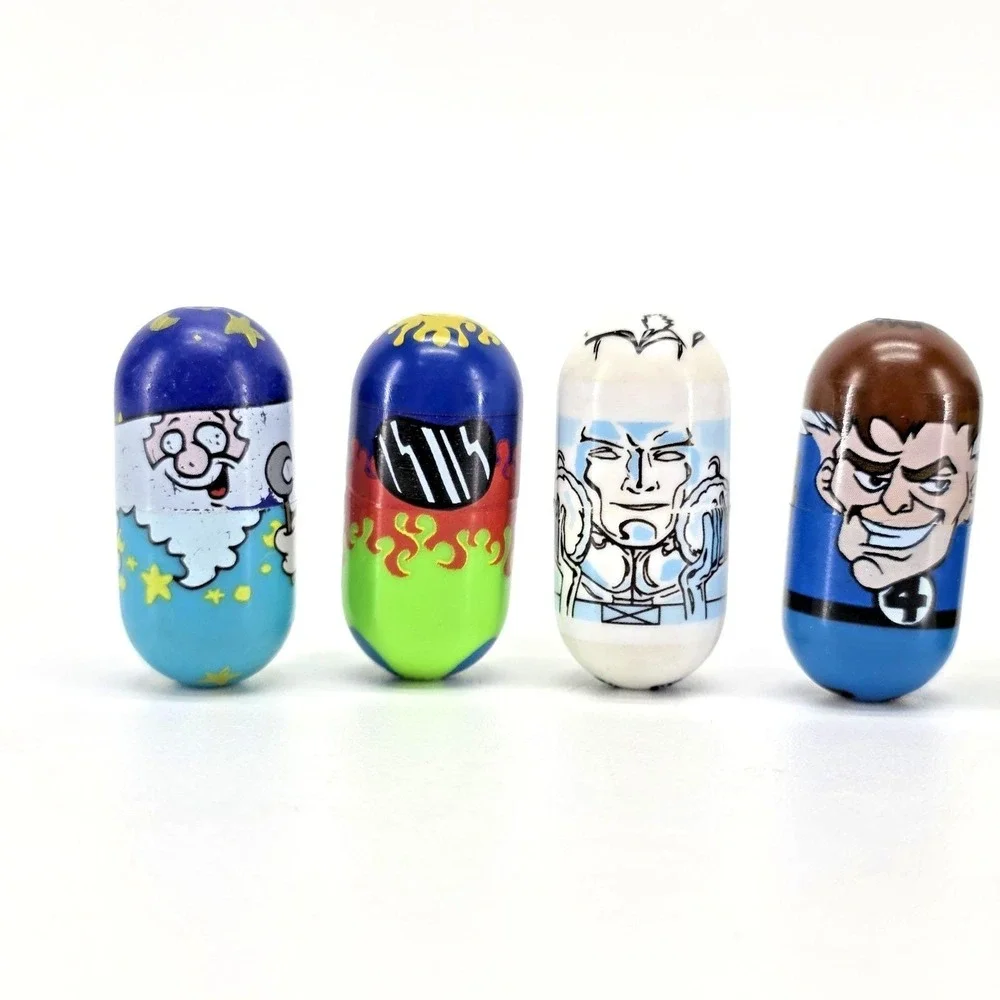 Lot of 10 Mighty Beanz Rare Marvel Heroes Loki Hawkeye Iceman X-Men Wizard Stunt